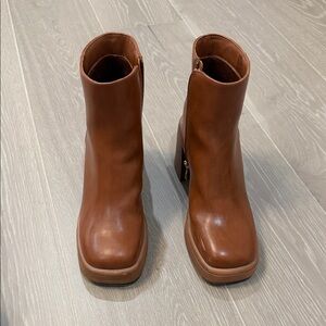 Elegant Brown Leather Ankle Boots